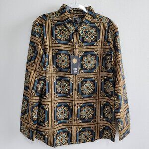 Level Ten Baroque Shirt Mens L Black Teal